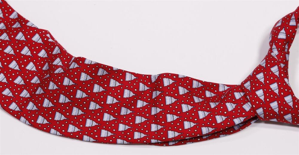 Vineyard Vines x Breaux Lott Leadership Group Red USA Capitol Silk Necktie Tie